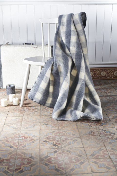 Plaid XL en laine à carreaux